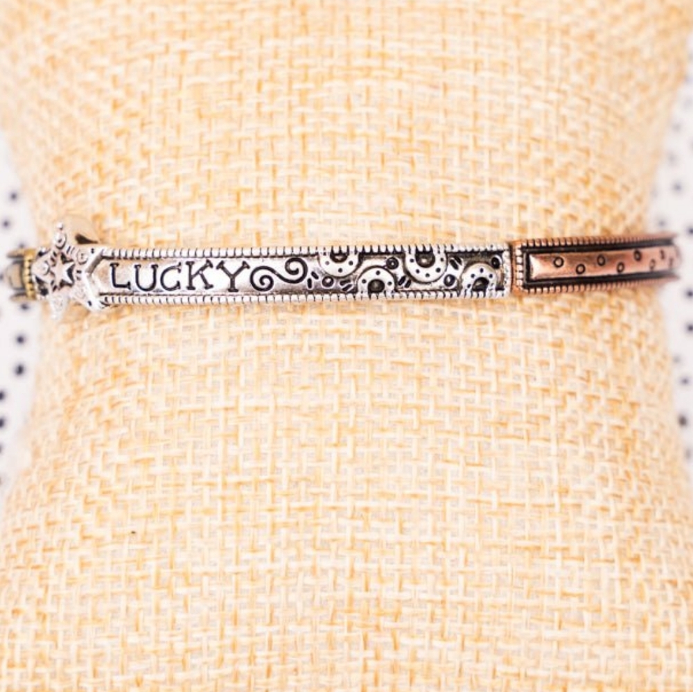 LUCKY' STAR BURNISHED TRI-TONE BRACELET